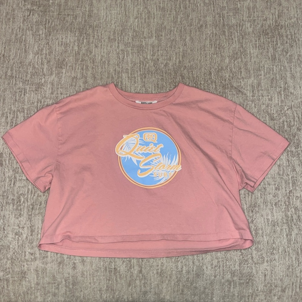 double zero quiet storm surf shop cropped tshirt